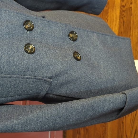 Classic charcoal gray Warm double breasted peacoat. Preppy. Tailored  Sz S - Picture 6 of 8